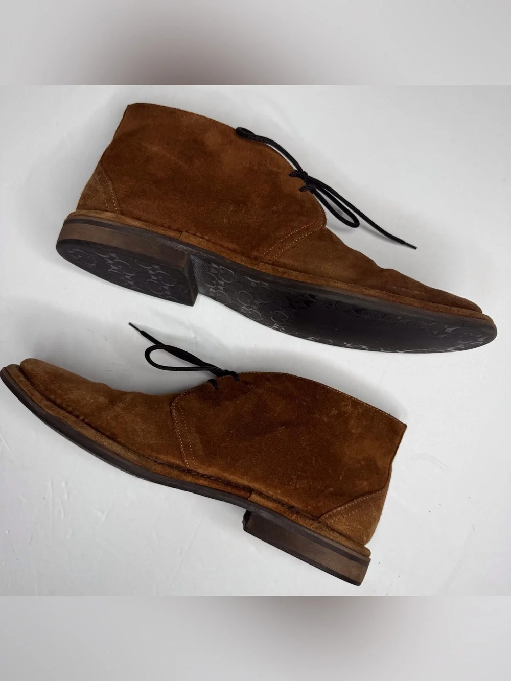 Coach Ace Men's Brown Suede Leather Chukka Boots 8.5 D Made in Italy Preppy Boho